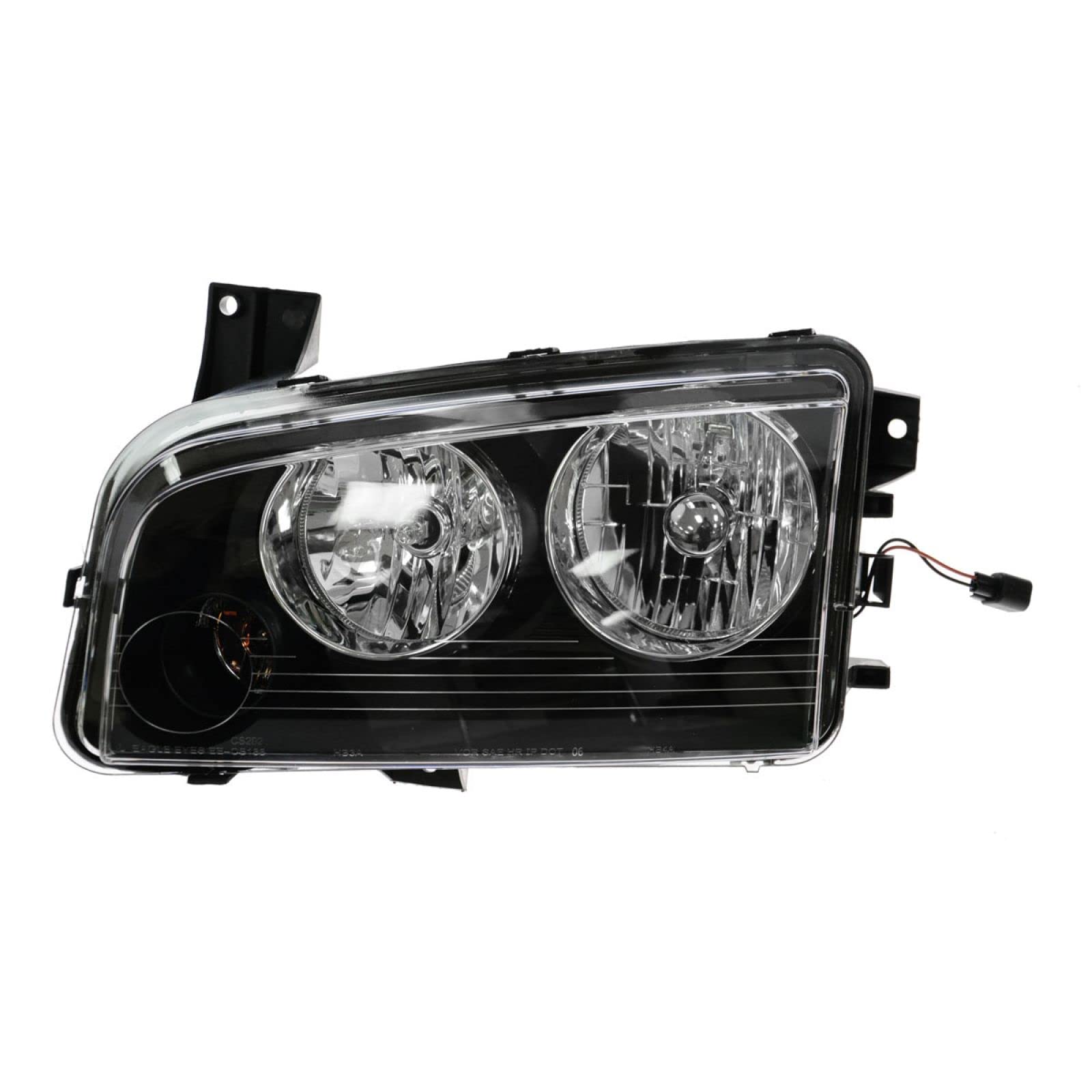 Halogen Headlight Assembly - Left Driver Side for 2007-2010 Dodge Charger | Replacement Headlamp for Improved Night Visibility & Safety Driving