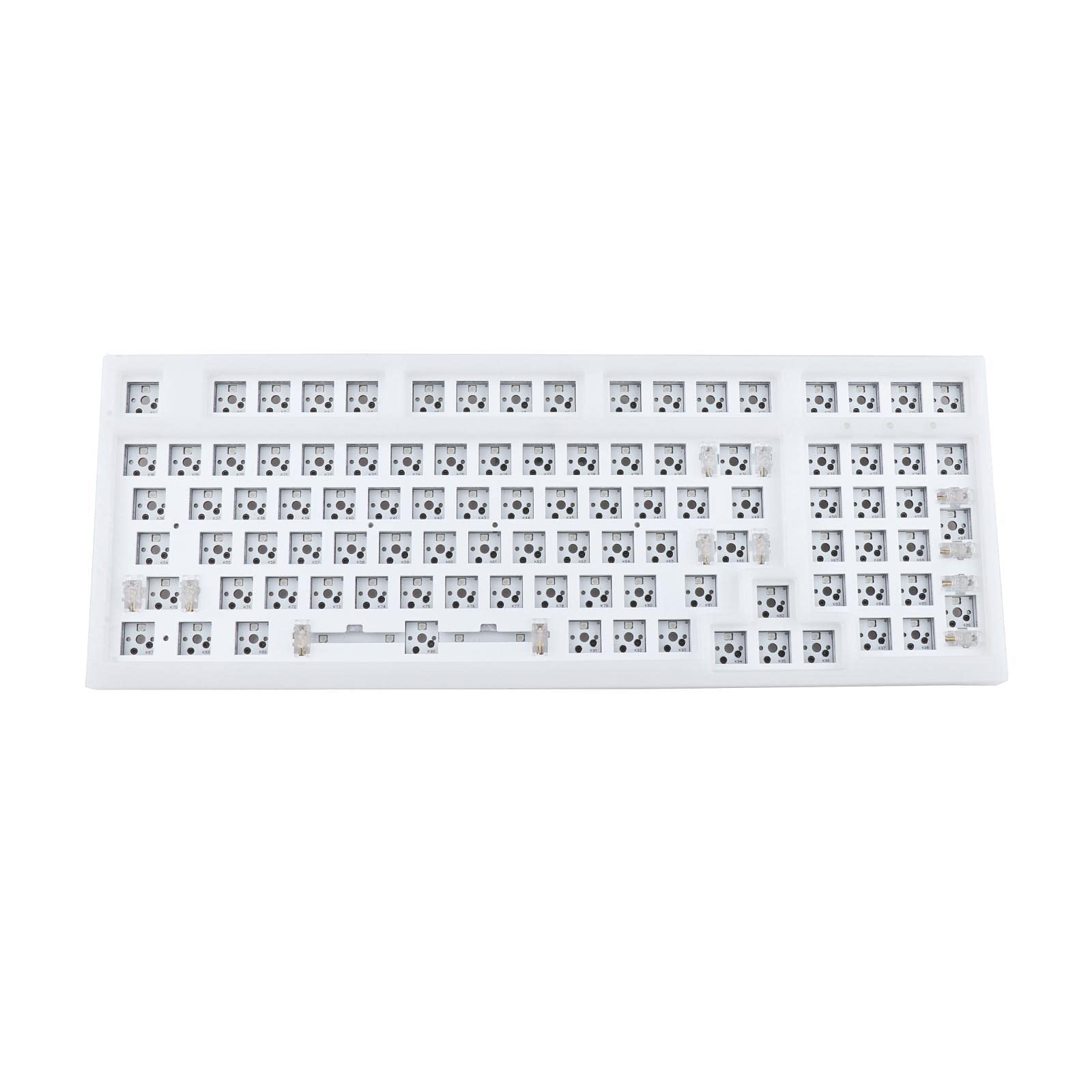 Ronyme NT980 Hot Swap Mechanical Keyboard Kit - 3/5 Pin Swappable, NT680 Hot-Swappable PCB, Transparent White Case | Perfect for Gaming, Typing & Office Work