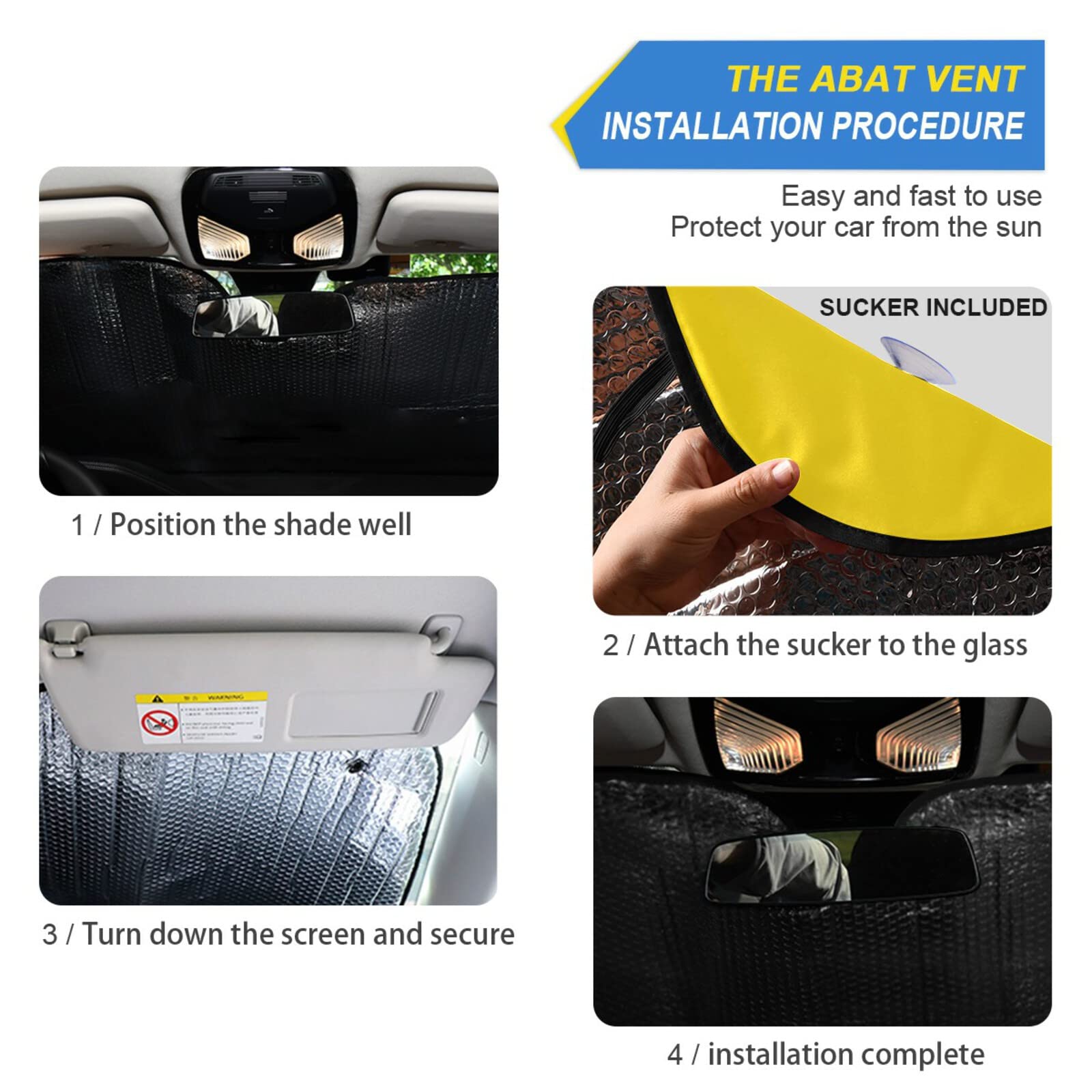 Black Cat Car Sun Shade Windshield Protector - Foldable UV & Heat Blocking Visor (55×28 Inch) for Summer Parking & Pet Safety | Cute Peeping Cat Design for Auto Sun Protection
