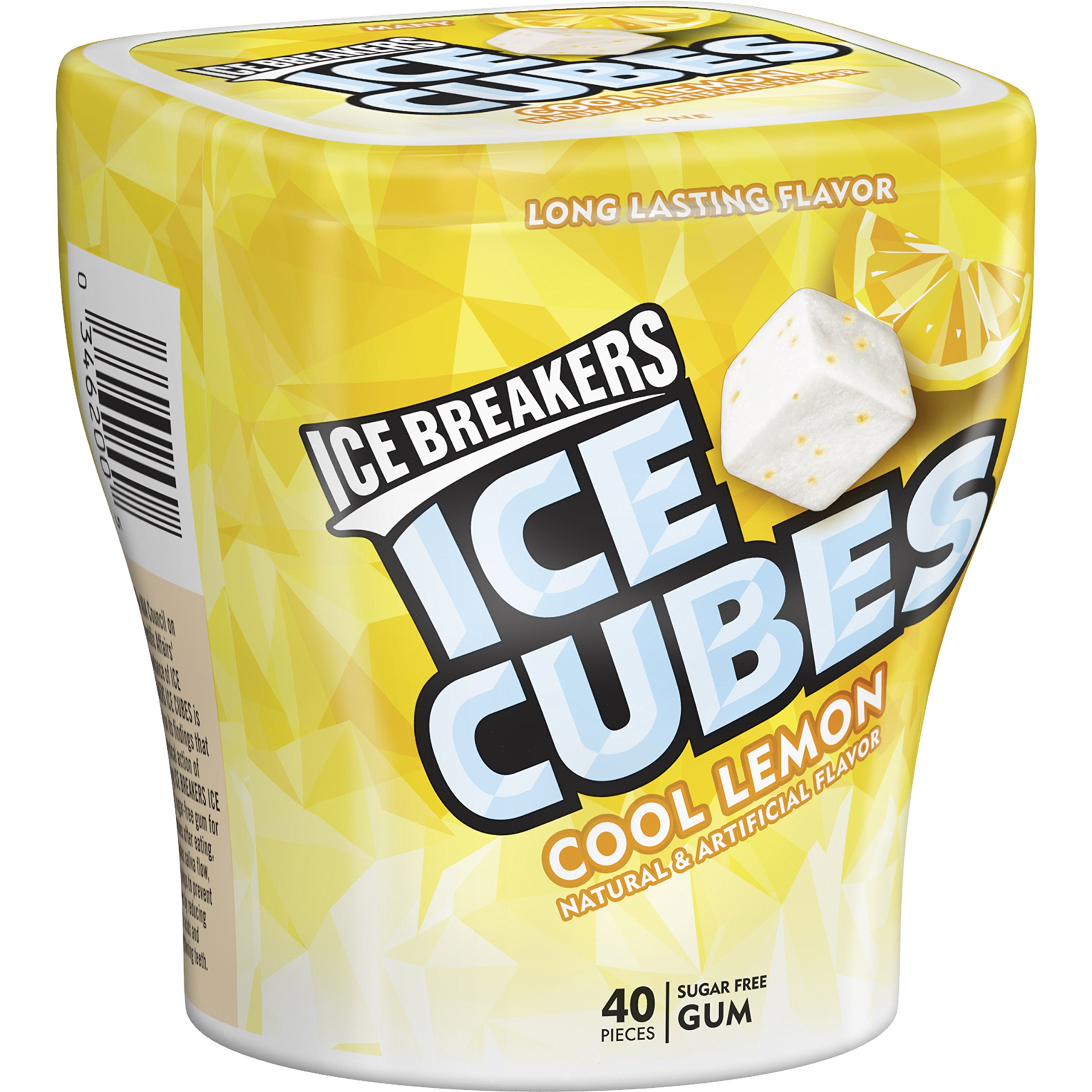 Sugar Free Ice Breakers Ice Cubes Gum with Xylitol - Cool Lemon Flavor, 40 Pieces (Pack of 4) | Fresh Breath Mints for Work, Travel & After Meals