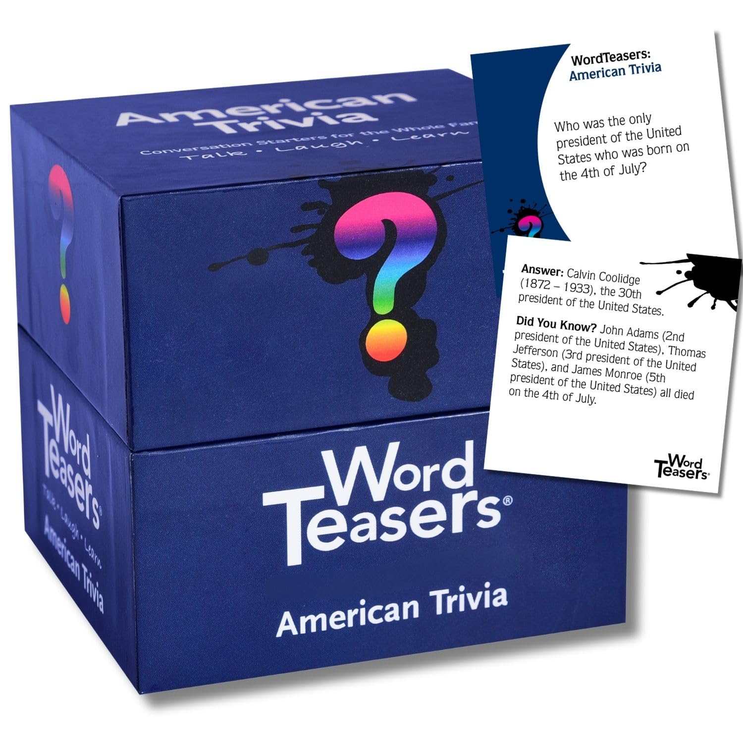 WORD TEASERS American Trivia Game - 150 Fun & Educational US Trivia Cards for Adults, Teens & Kids - Perfect for Family Game Nights, Parties & Classroom Learning