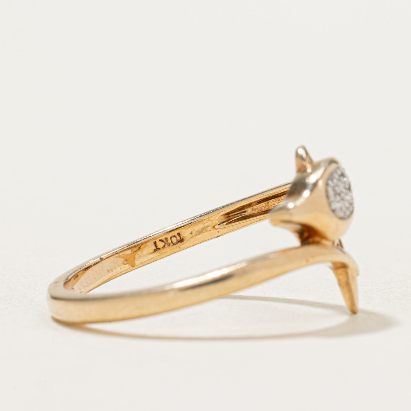 10K White Gold Diamond Dolphin Bypass Ring - 0.02ctw Natural Diamonds - Size 7 - Elegant Jewelry Gift for Women - Perfect for Anniversary, Birthday & Special Occasions