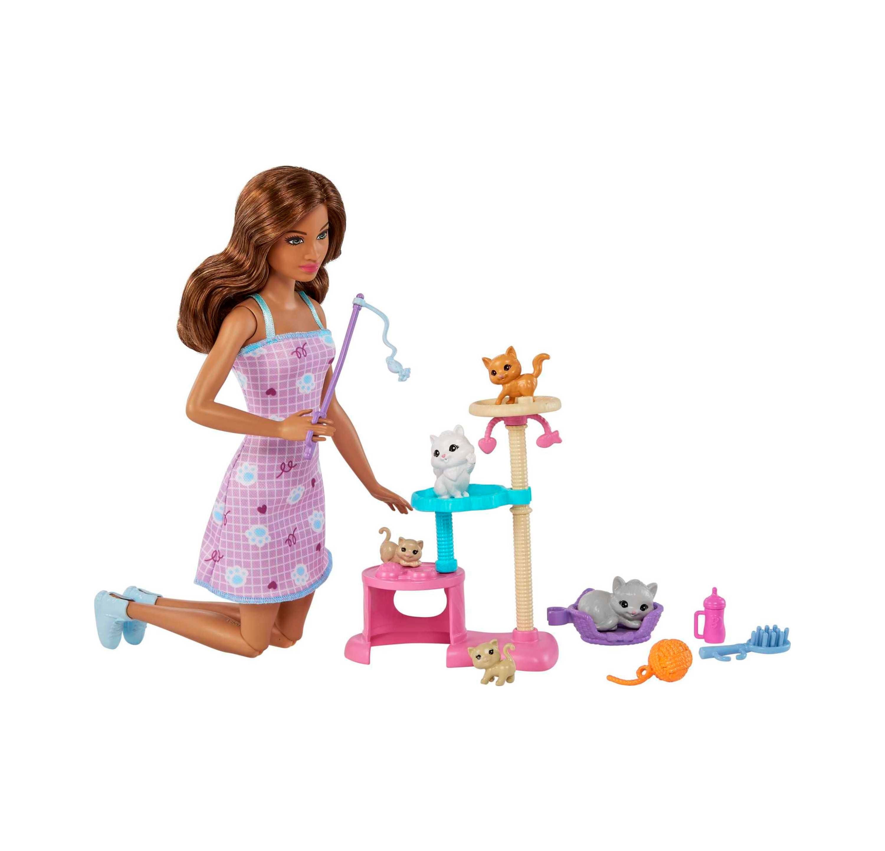 Barbie Kitty Condo Playset with Doll, Pets & Accessories - Interactive Dollhouse for Kids | Pretend Play & Storytelling Fun