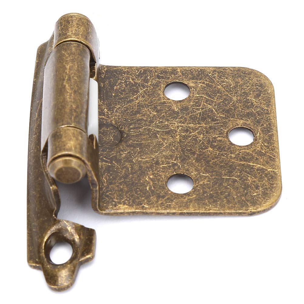 Eurobuy 10pcs Self-Closing Spring Cabinet Hinges - Durable Steel Construction with Bronze Finish for Kitchen Cabinets, Wardrobes & Furniture (Home Decoration Accessories) - Perfect for DIY Home Improvement Projects