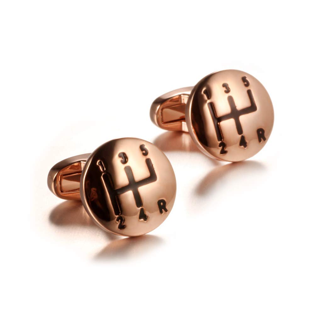 5-Speed Manual Gear Shift Knob - Rose Gold Metal Gear Stick Knob for Car Enthusiasts - Perfect for Racing, Drifting & Car Interior Upgrades