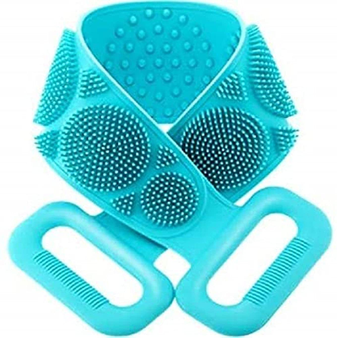 LAGET® Silicone Body Scrubber - Double Sided Back Scrub Brush for Deep Exfoliation & Dead Skin Removal - Massage & Skin Cleaning Bath Brush for Men & Women - Easy to Clean & Lathers Well (Multicolor) - Perfect for Shower, Bath & Spa Relaxation