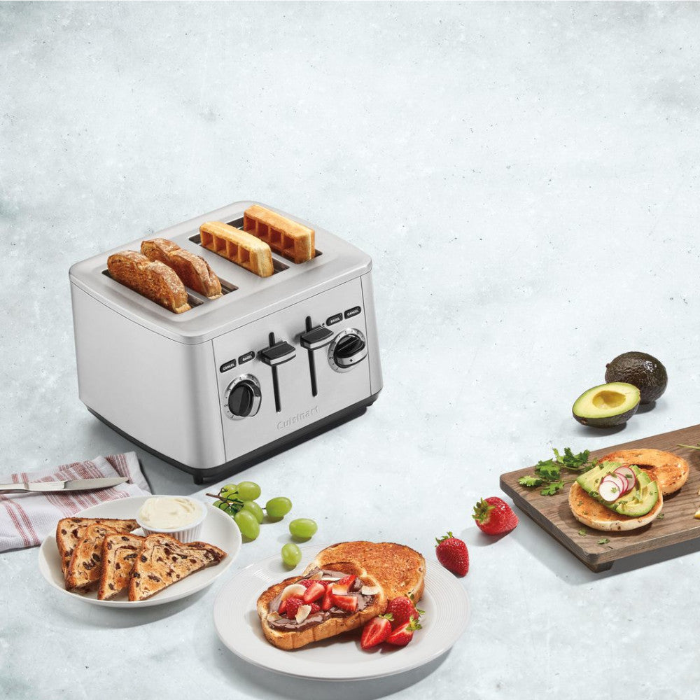 Refurbished CUISINART CPT-14 4-Slice Stainless Steel Toaster with Warranty - Perfect for Breakfast, Office, or Dorm Room Use