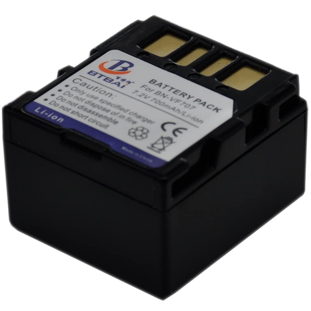 4X BN-VF707U Replacement Battery for Panasonic VF714U VF733U VF707 GR D275U D270U D370U D290U D250U D350U GZ MG Series Camcorders - Compatible with Panasonic S1A, MG20U, MG35U, MG30, MG21U, MG77U, MG27U, MG37U - Perfect for Professional Video Recording & Extended Shooting Sessions