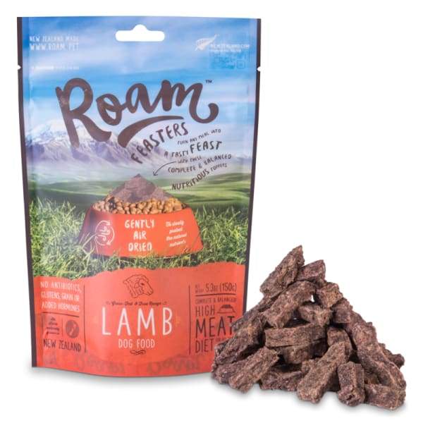 Premium Roam Lamb Air Dried Dog Food - Grain-Free, High-Protein Natural Treats for Small & Large Dogs - Perfect for Training, Travel & Outdoor Adventures