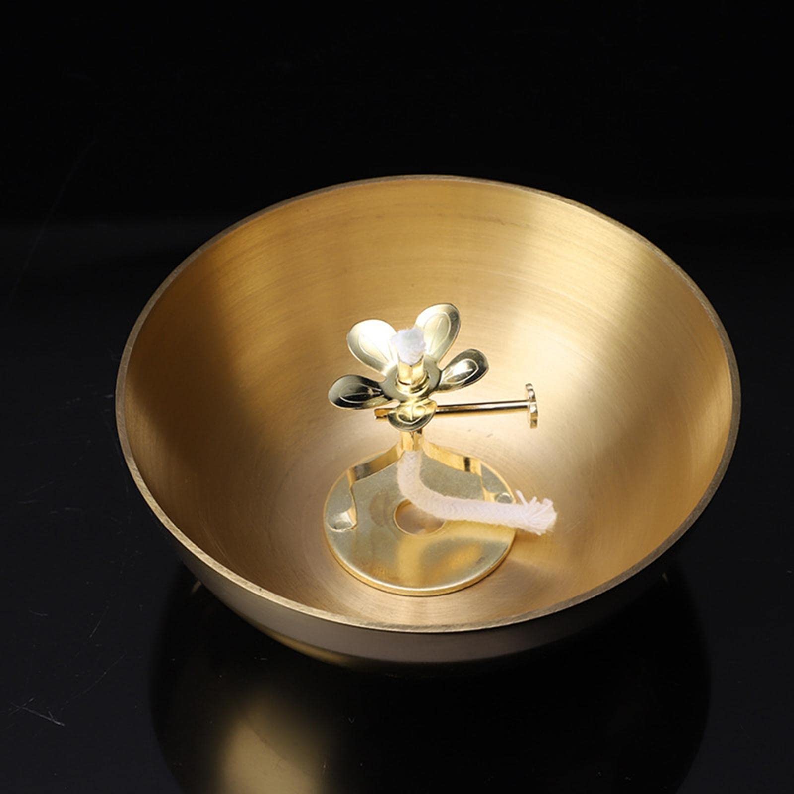 THE STYLE SUTRA® 2X Golden Butter Lamp Wick Holders - 7x4cm Wick Lamp Stand for Buddha Altar, Yoga Meditation & Wedding Decor | Spiritual Home Decor for Puja, Temple & Relaxation Spaces
