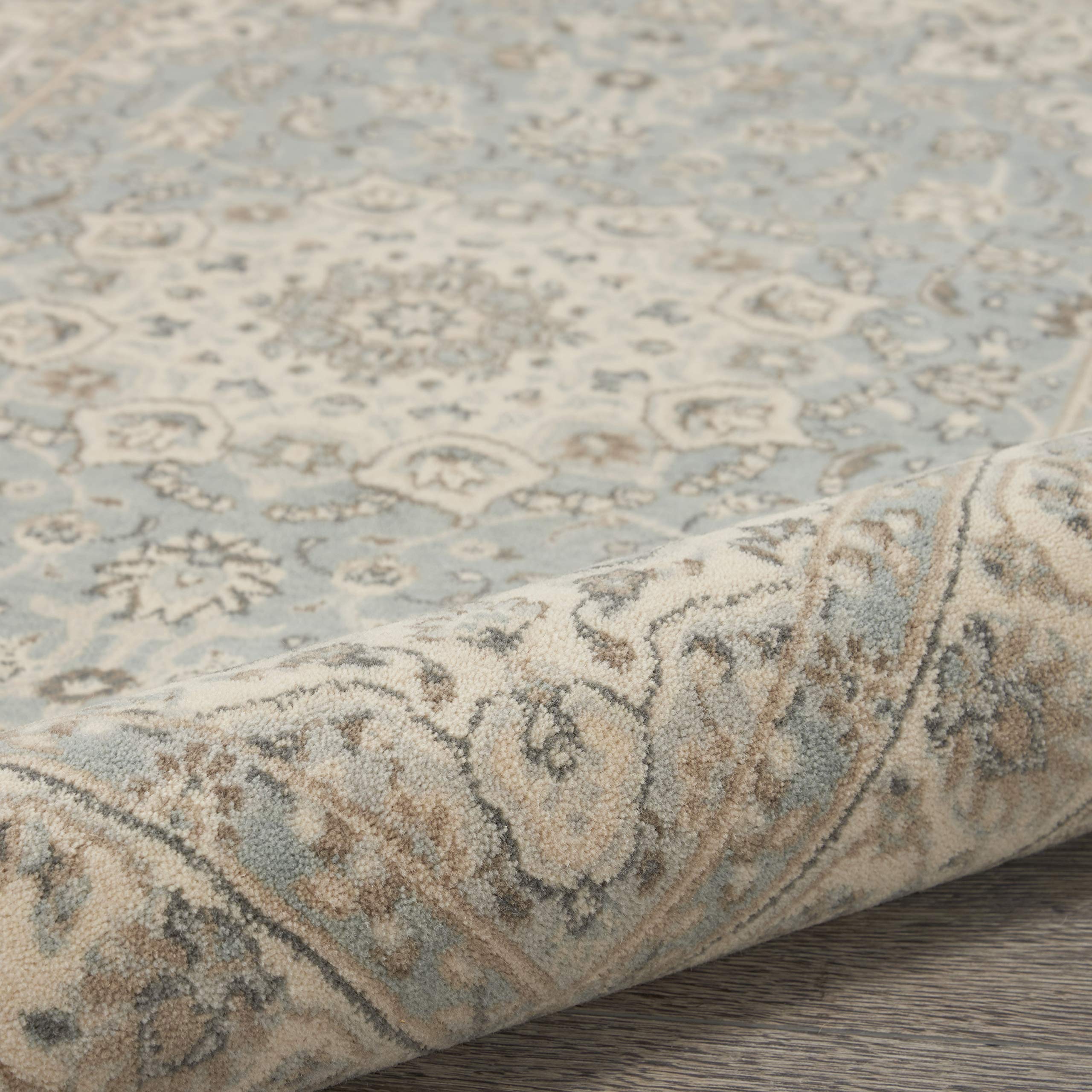 Nourison Living Treasures Floral Aqua/Ivory 2'6