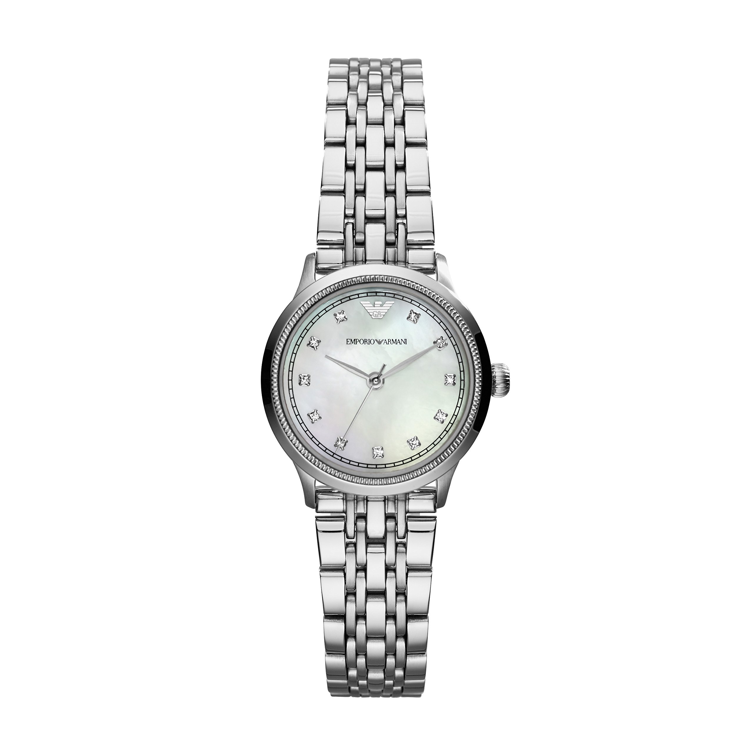 Emporio Armani Women's Blue Leather Dress Watch with Quartz Movement - Perfect for Office, Parties & Special Occasions