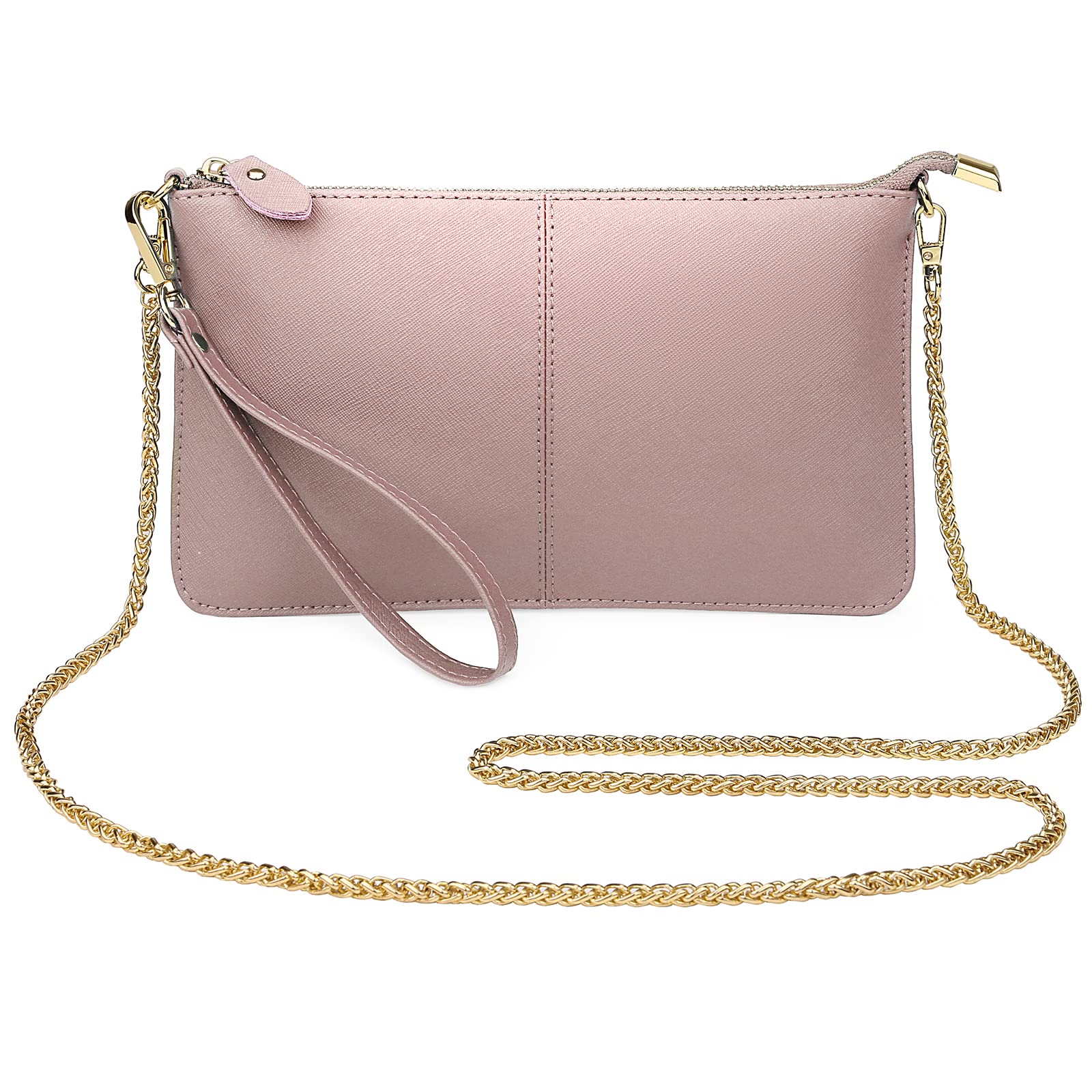 Uromee Genuine Leather Wristlet Wallet Clutch for Women - Crossbody Bag with Detachable Shoulder Strap - Perfect for Parties, Travel & Everyday Use