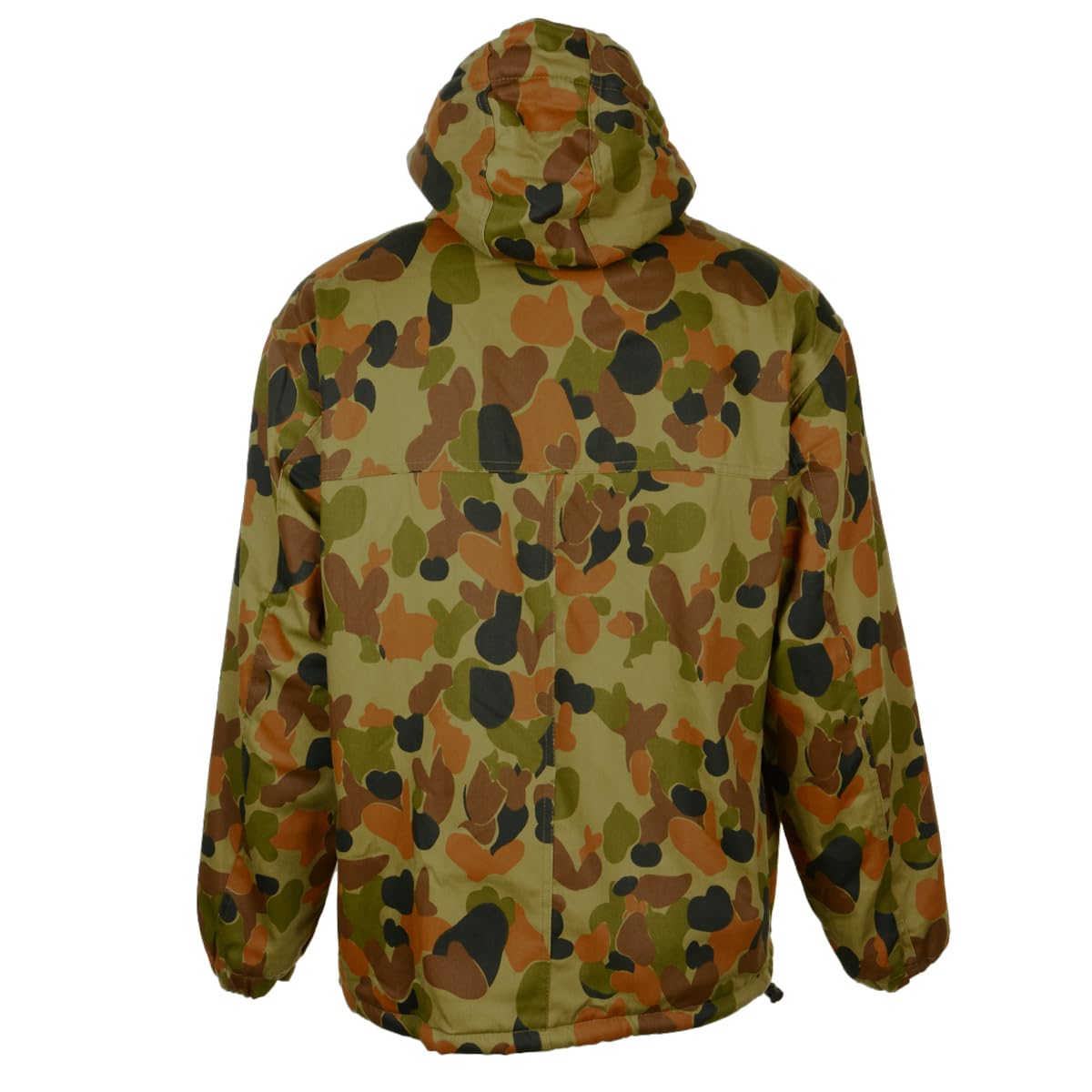Men's AusCam Camo Fleece Lined Hooded Anorak Jacket - Warm Winter Outdoor Hunting Coat for Camping & Hiking | Water-Resistant Windbreaker