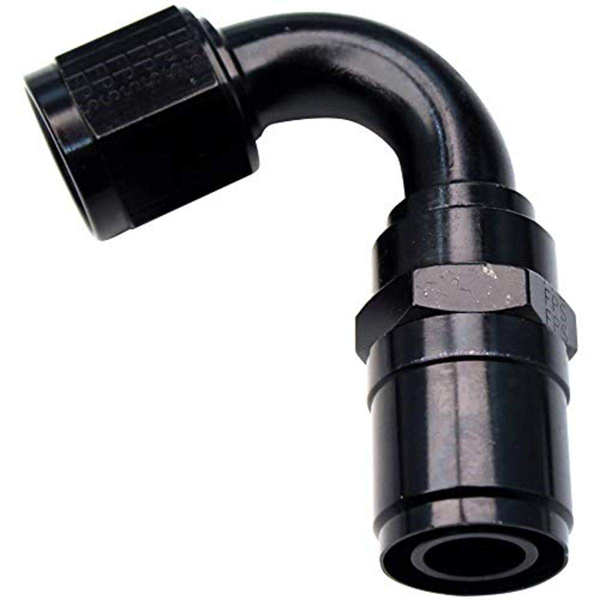 FRAGOLA Fitting, Hose End, Crimp-On, 120 Degree, 8 AN Hose Crimp to 8 AN Female, Aluminum, Black Anodized - Perfect for Automotive, Marine, and Industrial Hydraulic Systems