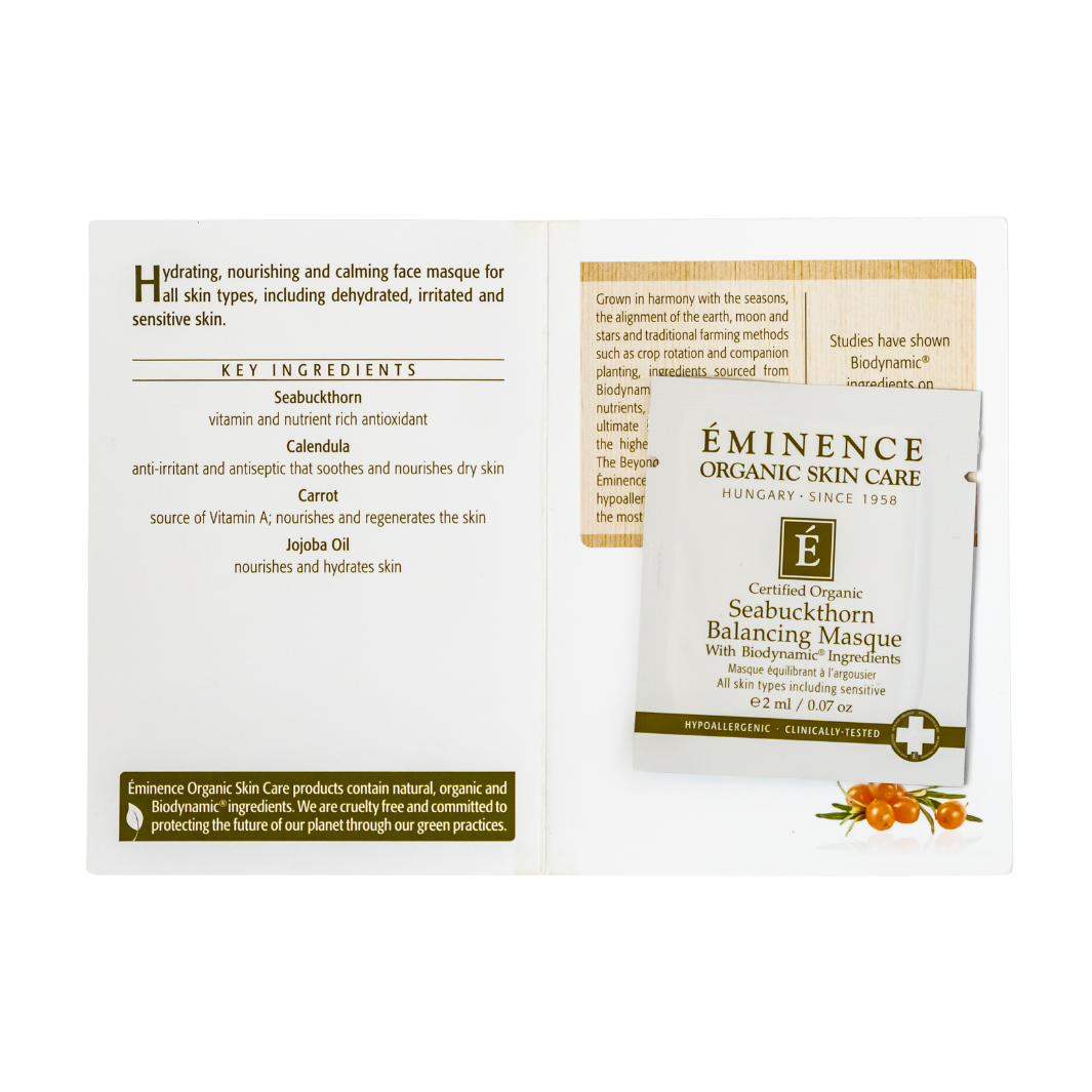 Eminence Organics Seabuckthorn Balancing Mask - Hydrating & Brightening Facial Treatment for Dry & Dull Skin - Perfect for Spa Nights & Self-Care Routines