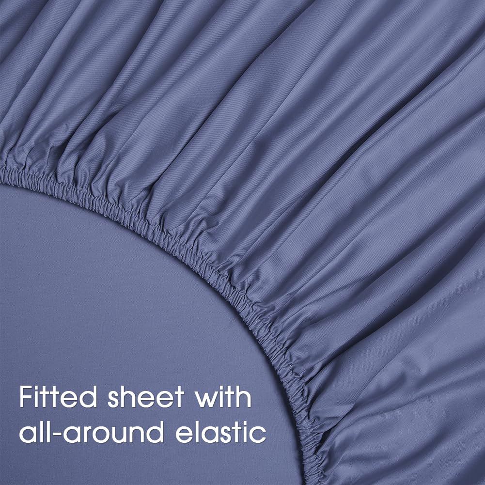 HYPREST Silky Soft Bamboo Rayon King Size Sheets - Deep Pocket Fits 18