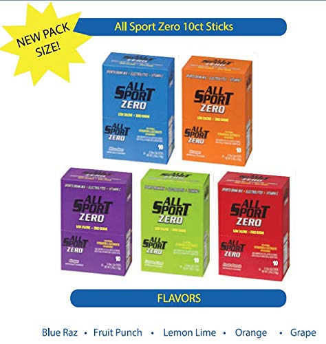 All Sport Zero Sugar Electrolyte Sports Drink Mix - Low Calorie, Fruit Punch Flavor, Pack of 10 Vending Sticks | Perfect for Hydration During Workouts, Sports & Outdoor Activities