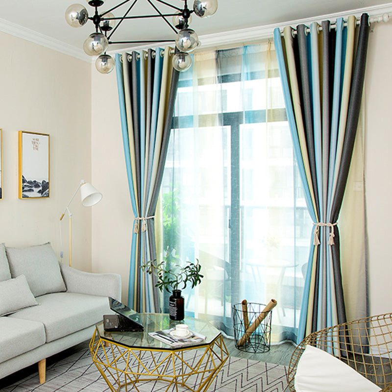 Willa Mediterranean Ombre Blackout Thermal Curtains - Custom Window Treatments for Bedroom & Living Room - Energy Efficient Light Blocking Drapes for Home Decor