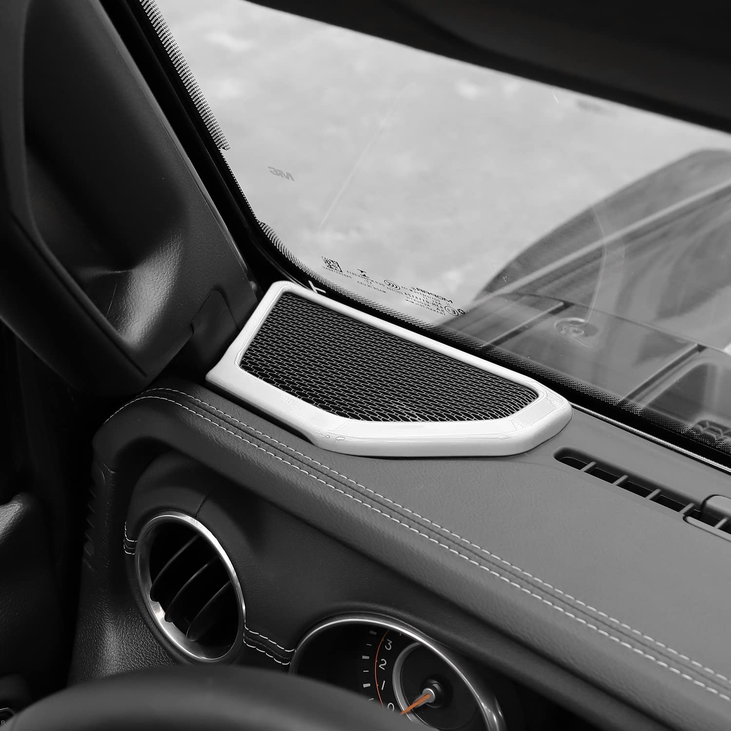 RT-TCZ A Pillar Speaker Trim Cover Ring - Interior Accessories for Jeep Wrangler JL JLU & Gladiator JT (2018-2022) - White - Enhance Your Car Audio & Interior Style for Off-Roading & Daily Driving