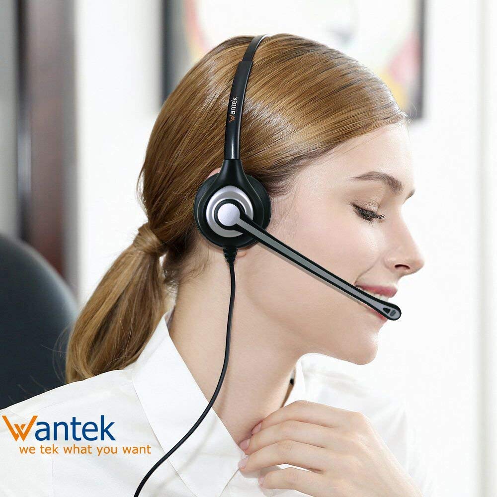 Noise Cancelling Headphones with Microphone - 3.5mm Wired Computer Headset for Samsung/PC/Skype/Call Center - Ultra Comfortable Office Headset for Business Calls, Online Meetings & Remote Work