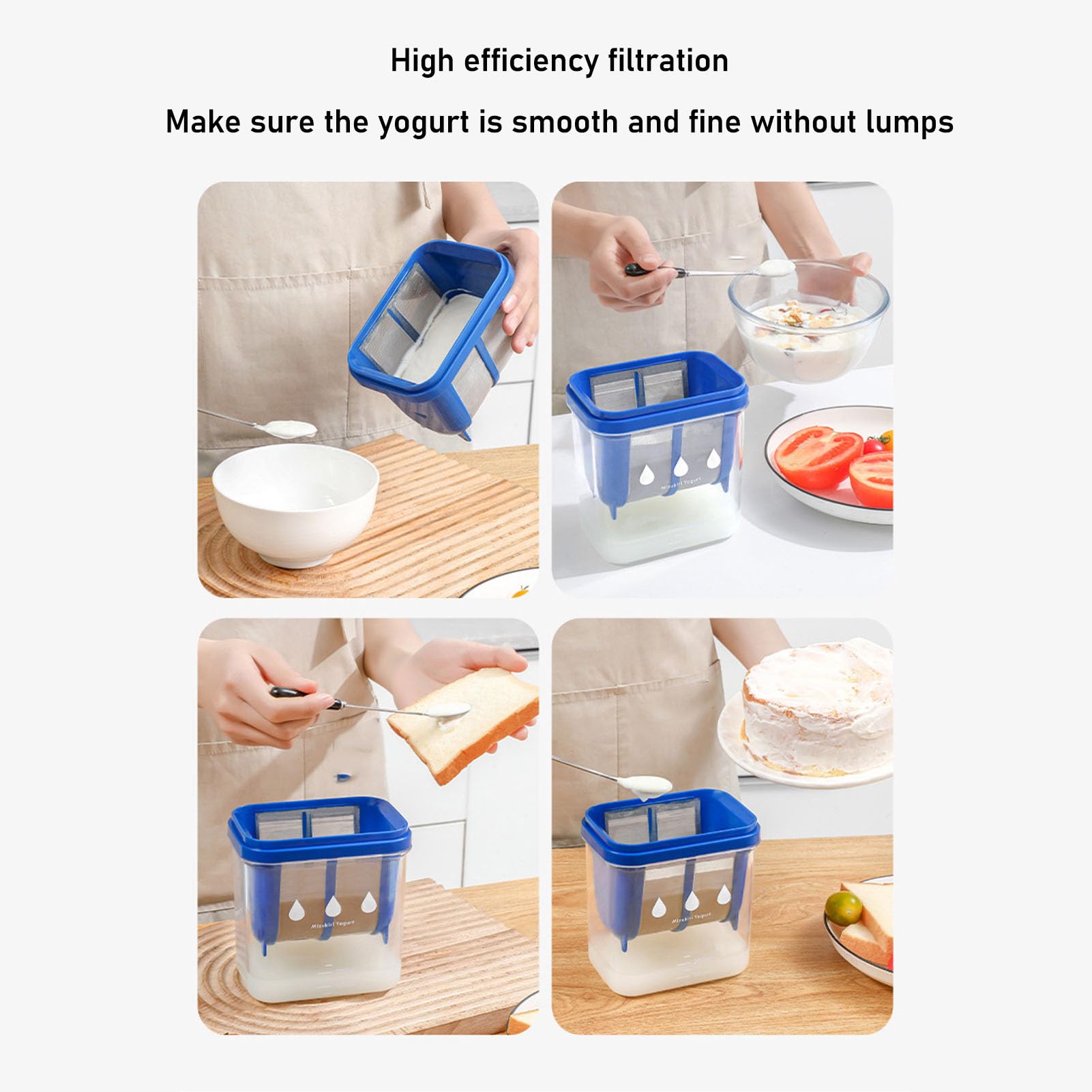 Greek Yogurt Maker with Extra Fine Stainless Steel Mesh - Reusable Yogurt Strainer & Whey Separator for Homemade Greek Yogurt - Perfect for Healthy Breakfast, Smoothies & Baking at Home