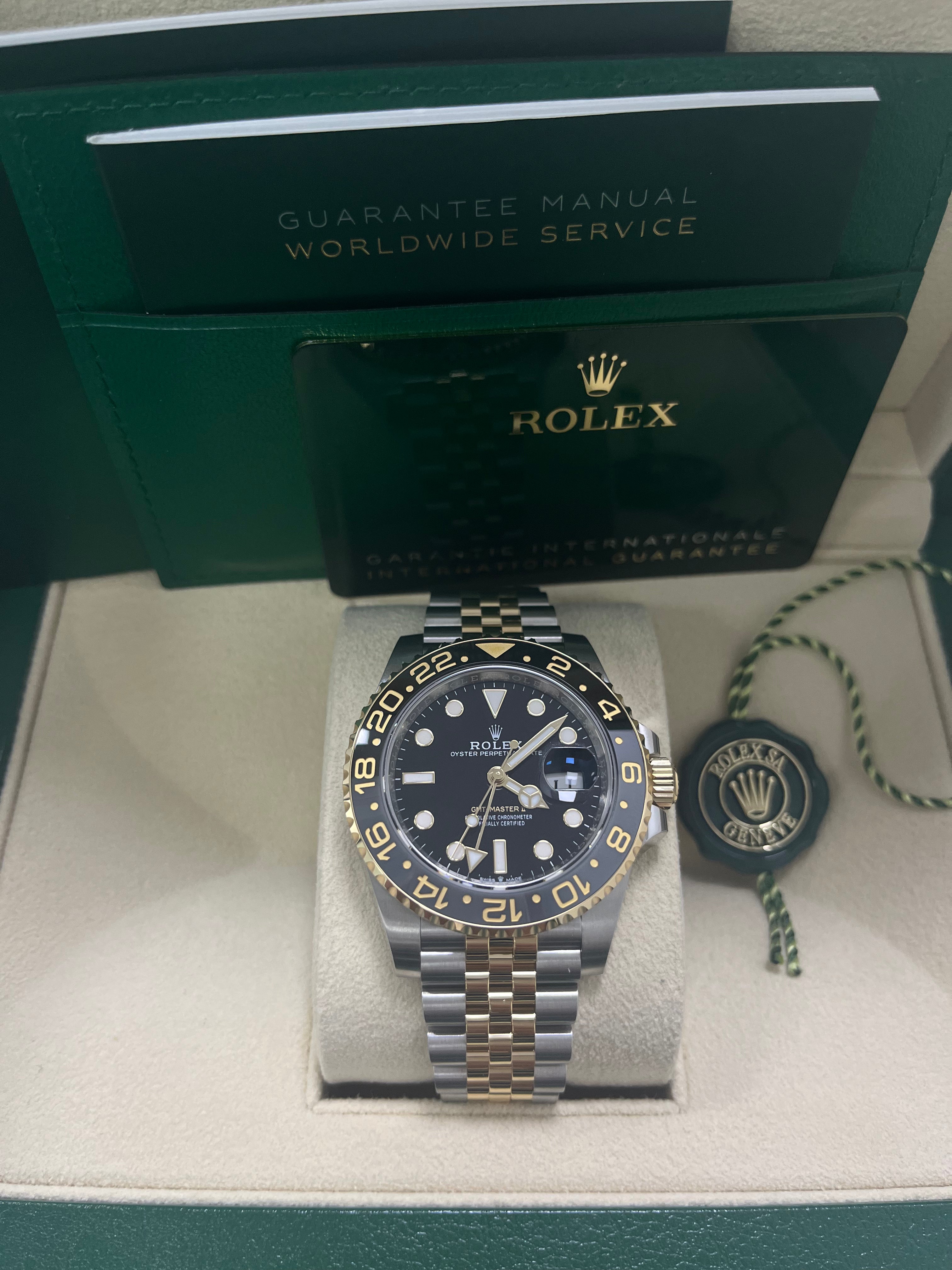 Rolex GMT Master II Two Tone Black Jubilee 126713GRNR Watch - Luxury Stainless Steel & Gold Men's Timepiece for Travel, Business & Special Occasions