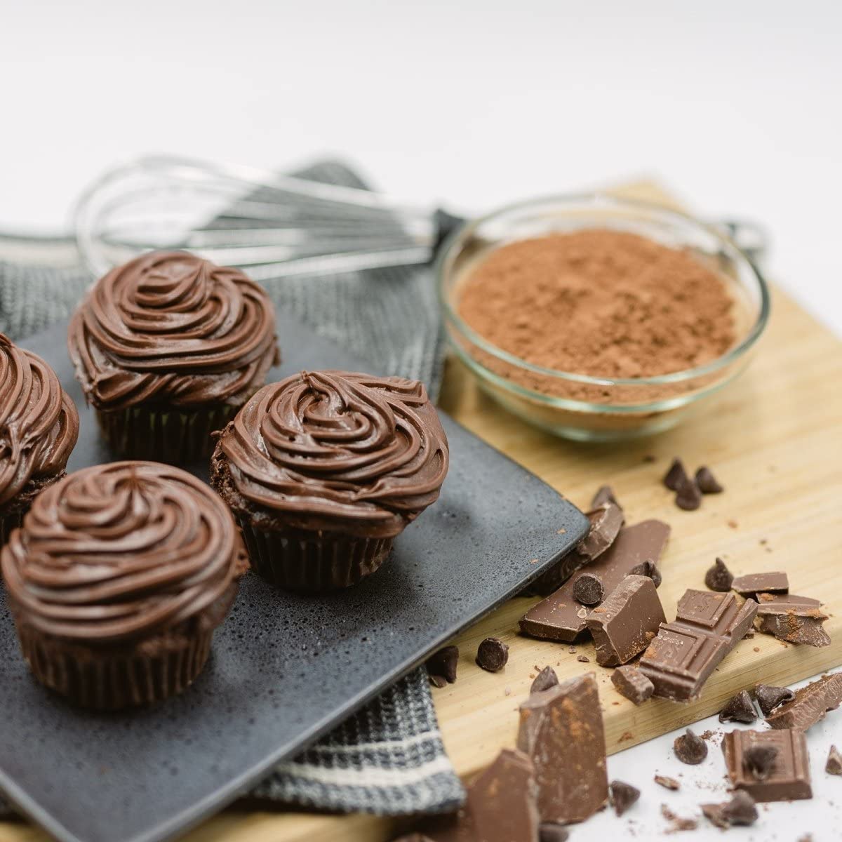 High Protein Gluten Free Cupcake Mix - Keto Friendly, Low Carb, 13g Protein per Serving, No Added Sugar, Healthy Dessert for Weight Loss & Diets (Chocolate Flavor) - Perfect for Keto Baking, Birthday Parties & Guilt-Free Snacking