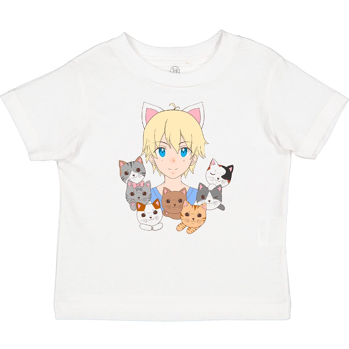 Inktastic Neko Anime Boy with Cats Graphic Baby T-Shirt - Cute Cartoon Cat Design for Kids & Toddlers - Perfect for Anime Lovers, Birthday Gifts & Casual Wear