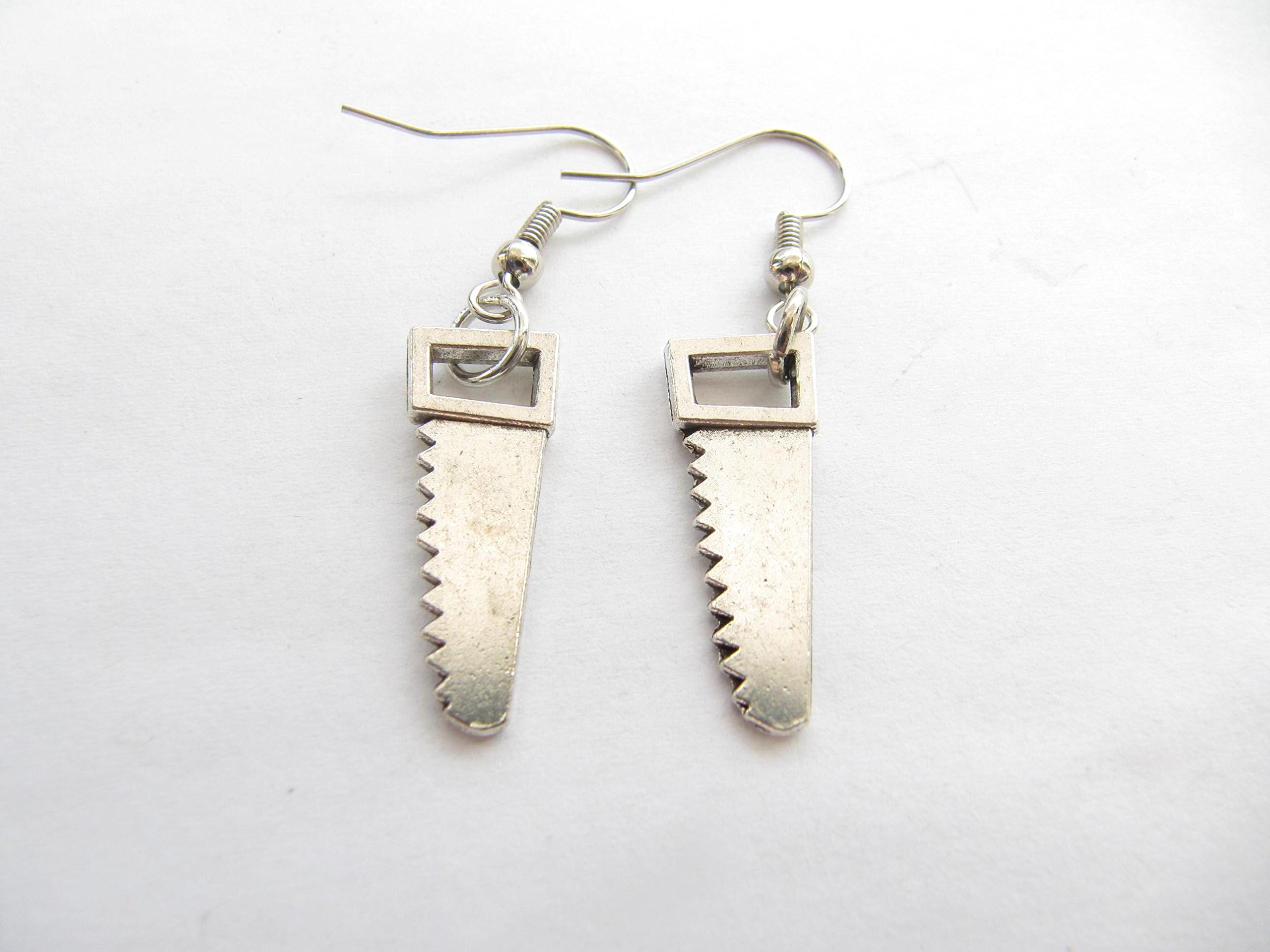 Hammer, Pliers, Wrench, Screwdriver, Hacksaw, Shovel Earrings - Unique Tool Jewelry for Women & Men - Perfect DIY & Construction Worker Gift - Wear for Work, Cosplay & Everyday Fashion