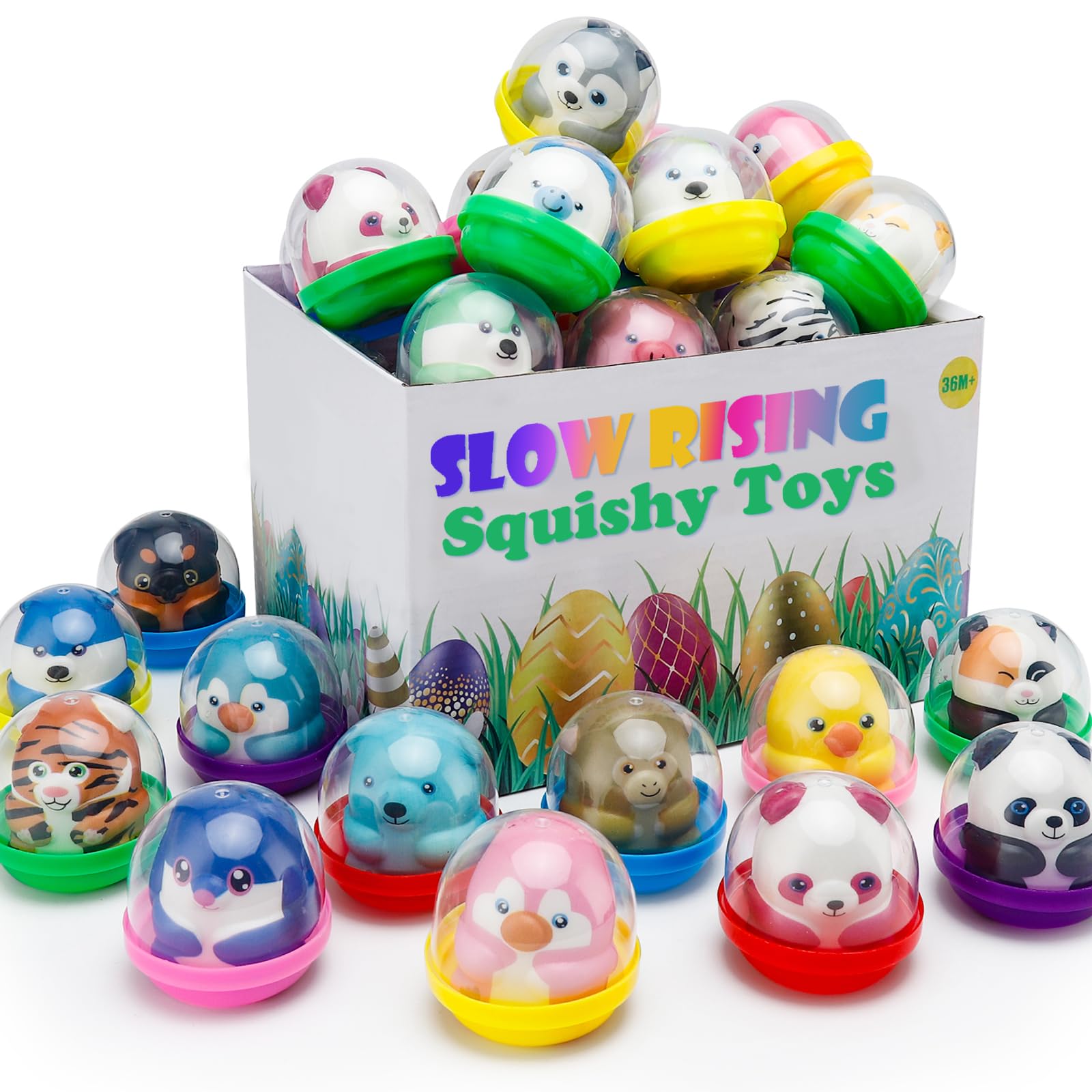 30 Pack Slow Rising Stress Relief Squishy Animal Toys for Kids - Party Favors, Birthday Goodie Bag Stuffers, Classroom Prizes & Claw Machine Toys - Fun Sensory Fidget Toys for Stress Relief, Birthday Parties & School Rewards