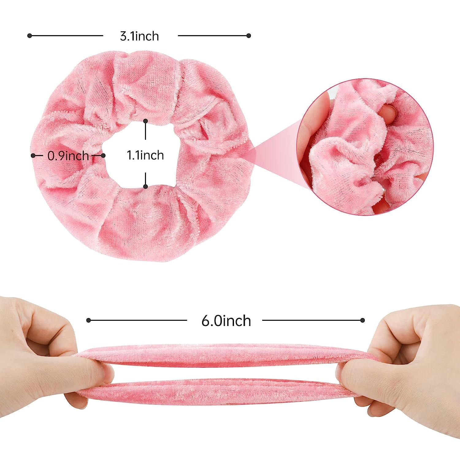 Shidara Velvet Scrunchies Hair Ties - Soft Elastic Flannel Hair Bands for Women, 10-Piece Set in Multi Colors | Perfect for Workouts, Office, and Everyday Hairstyles