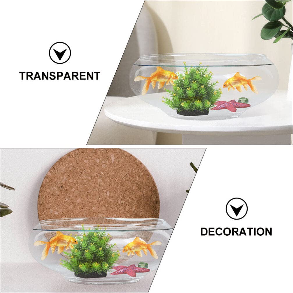 Zerodeko Clear Glass Fish Bowl - Hydroponic Plant Pot, Lotus Hydroponic Container, Small Round Aquarium for Goldfish & Betta Fish | Perfect for Home Decor, Office Desk, and Indoor Gardening