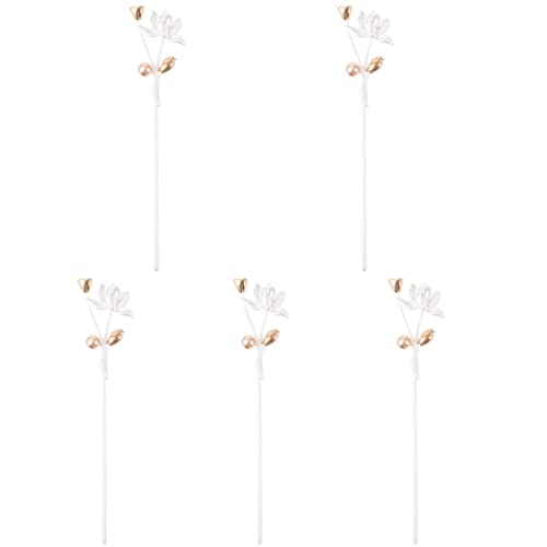 KALLORY 5-Piece Pearl Hair Sticks with Rhinestones - Vintage Bridal Hair Pins for Wedding, Chinese Hair Chopsticks with Tassel - Elegant Hair Accessories for Women | Perfect for Weddings, Prom, and Special Occasions