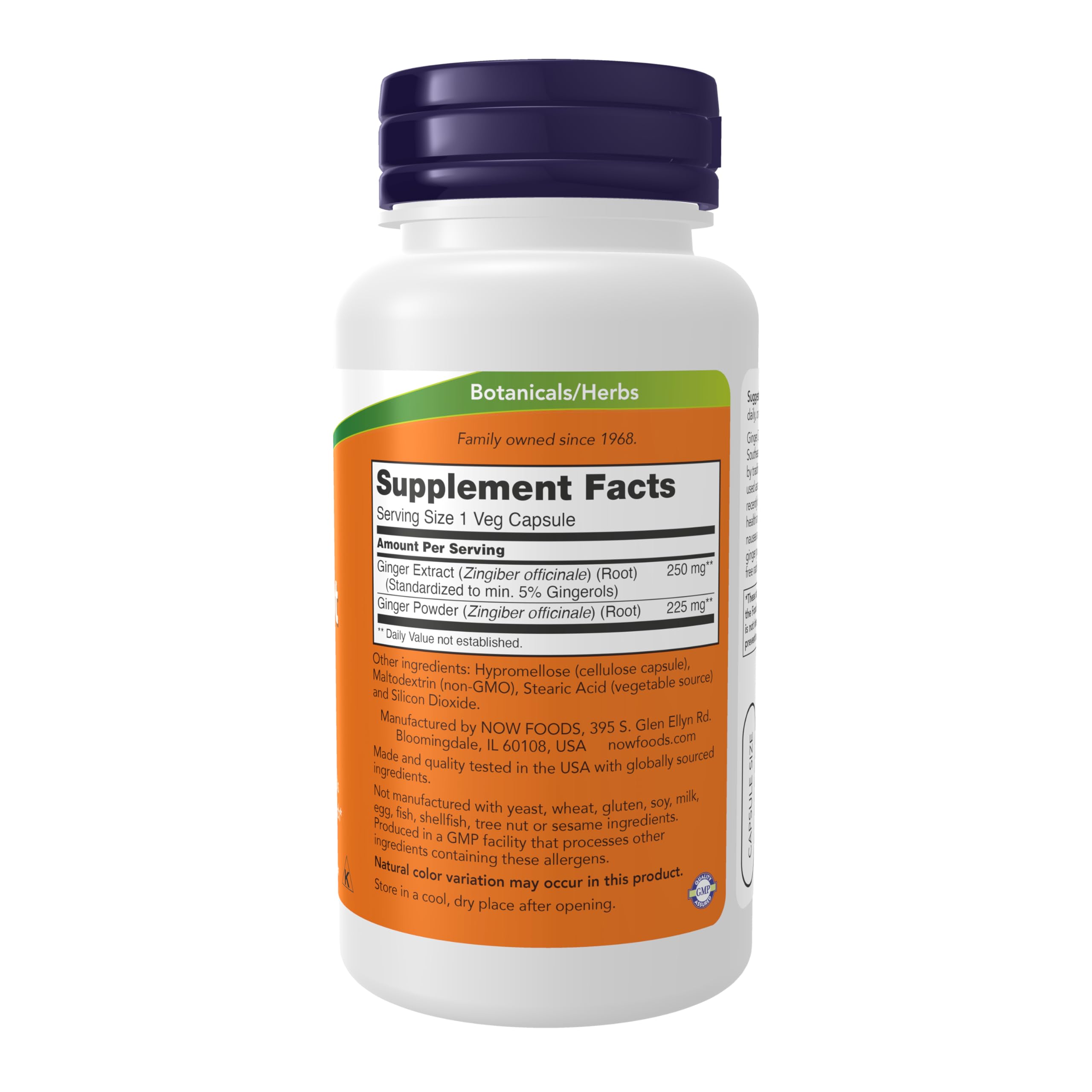 NOW Foods Ginger Root Extract 250mg - 90 Vegan Capsules for Digestive Support & Temporary Upset Stomach Relief* - Supports Healthy Digestion After Meals & Travel