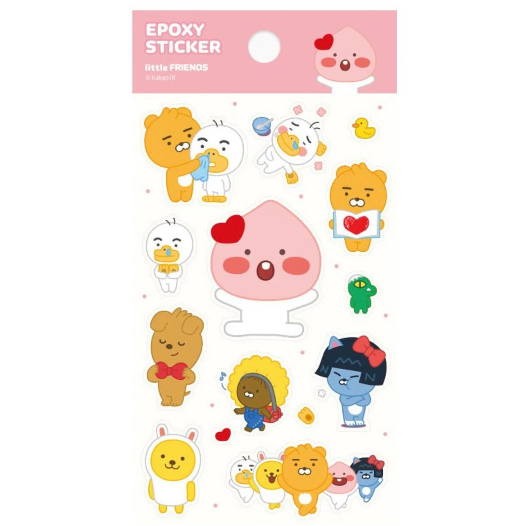 Little Friends Epoxy Sticker Pack - Cute Waterproof Vinyl Decals for Laptops, Water Bottles & DIY Crafts - Perfect for Scrapbooking, Journaling & Home Decor
