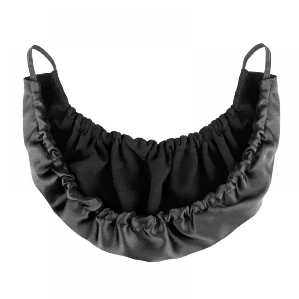 1Pc Black Beard Bib for Men - Adjustable Beard Net for Food Service, Barber & Salon Use - Beard Cover Mask with Mustache Comb - Perfect for Cooking, BBQ, Haircuts & Grooming