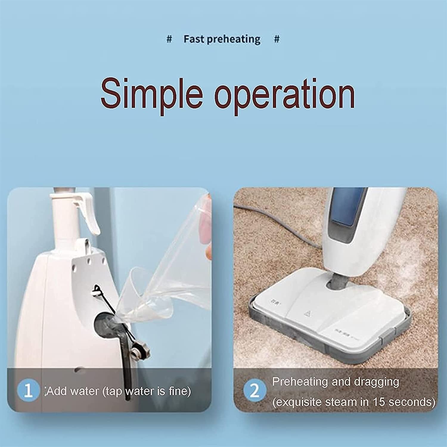 **Professional Steam Mop for Hardwood Floors & Tile - 16Ft Cord, 300ml Tank | Deep Cleaning for Grout, Carpets & More | Perfect for Homes & Offices**