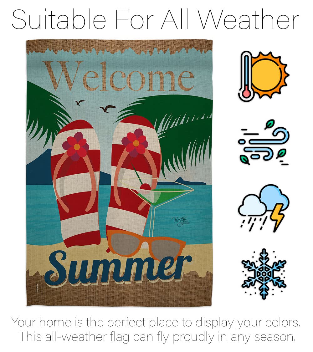 Breeze Decor Summer Fun Vertical Garden Flag - 13x18.5in for Outdoor Decor