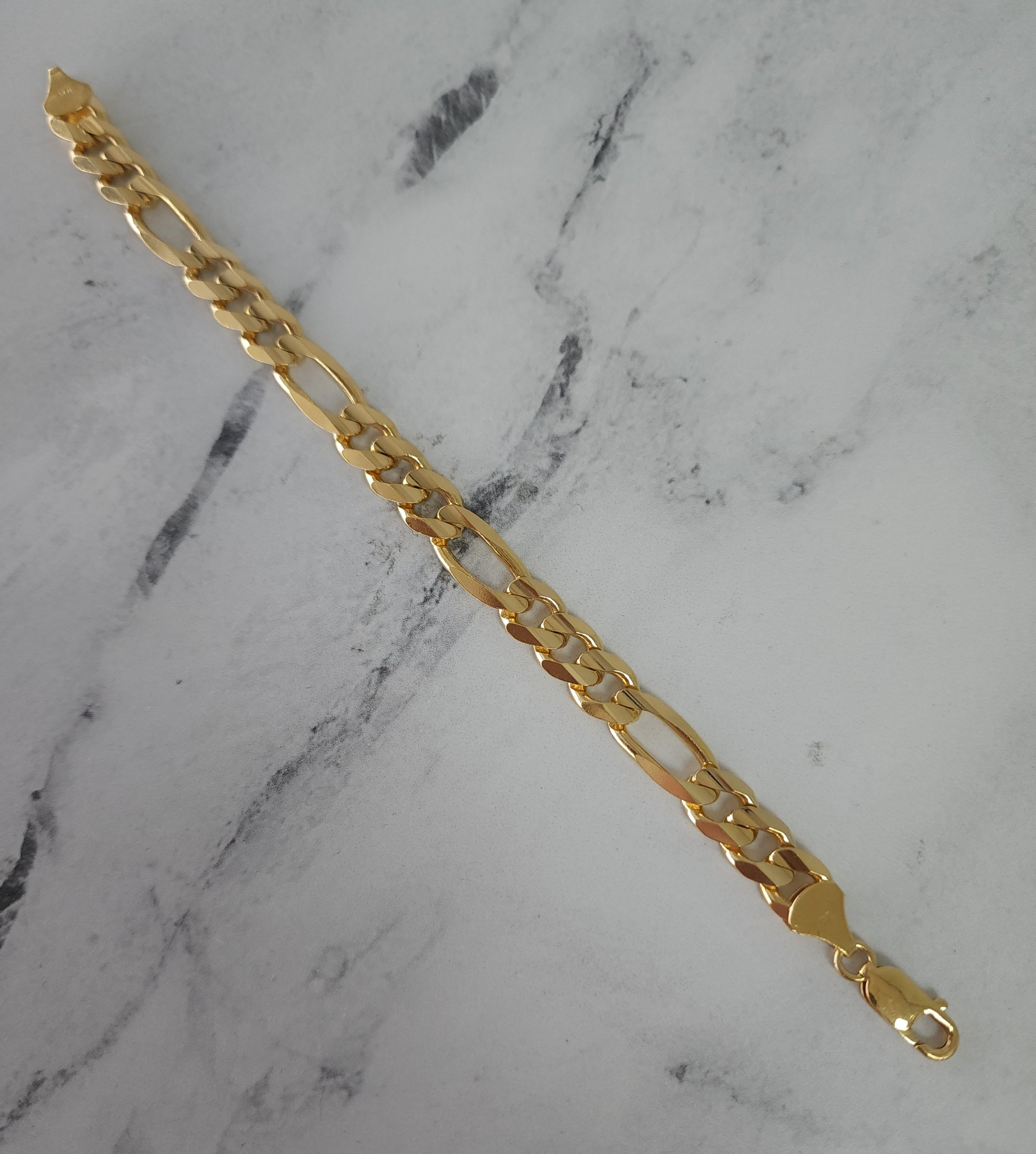 9MM Classic Figaro Chain Bracelet or Anklet - 14K Yellow Gold Jewelry for Men & Women | Perfect for Gifts, Weddings & Everyday Wear