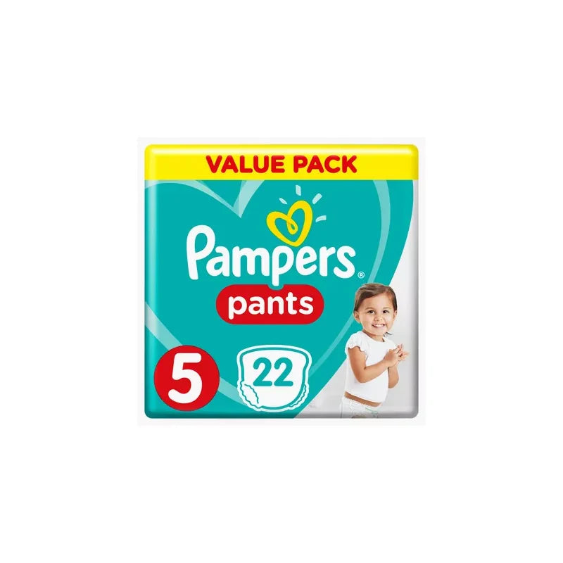 Pampers Pants Size 5 Baby Diapers - 22 Count | Super Absorbent & Leakproof Overnight Protection | Perfect for Active Toddlers at Daycare & Nighttime Sleep