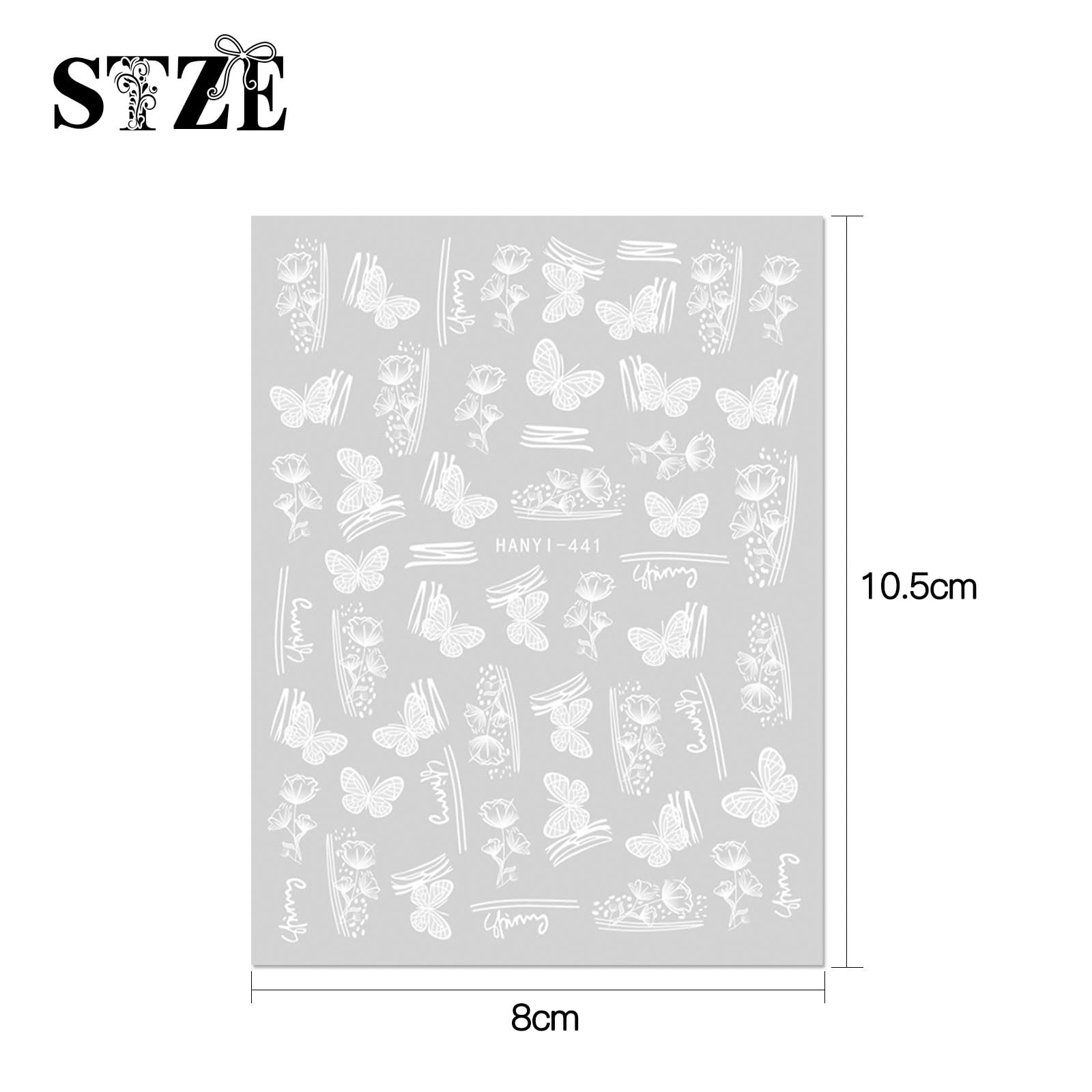 JMEOWIO 12 Sheets Spring White Flower Nail Stickers - Self-Adhesive Nail Art Decals with Butterfly & Leaf Designs - Floral Nail Supplies for DIY Manicure & Nail Decoration - Perfect for Summer, Bridal, Party & Salon Use