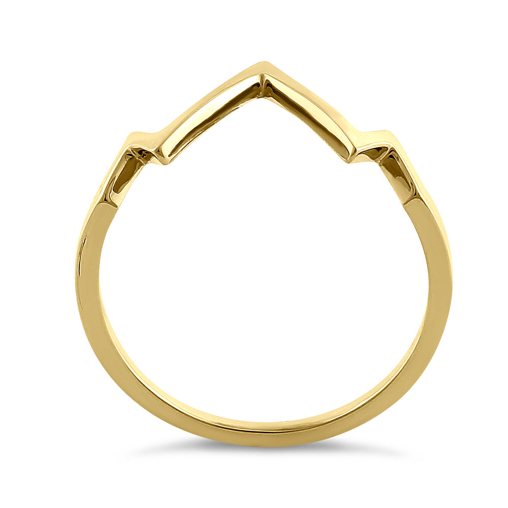 14K Yellow Gold Zig Zag Ring for Women - Dainty Stackable Band, Minimalist Wedding Ring, Anniversary Gift - Perfect for Everyday Wear & Special Occasions