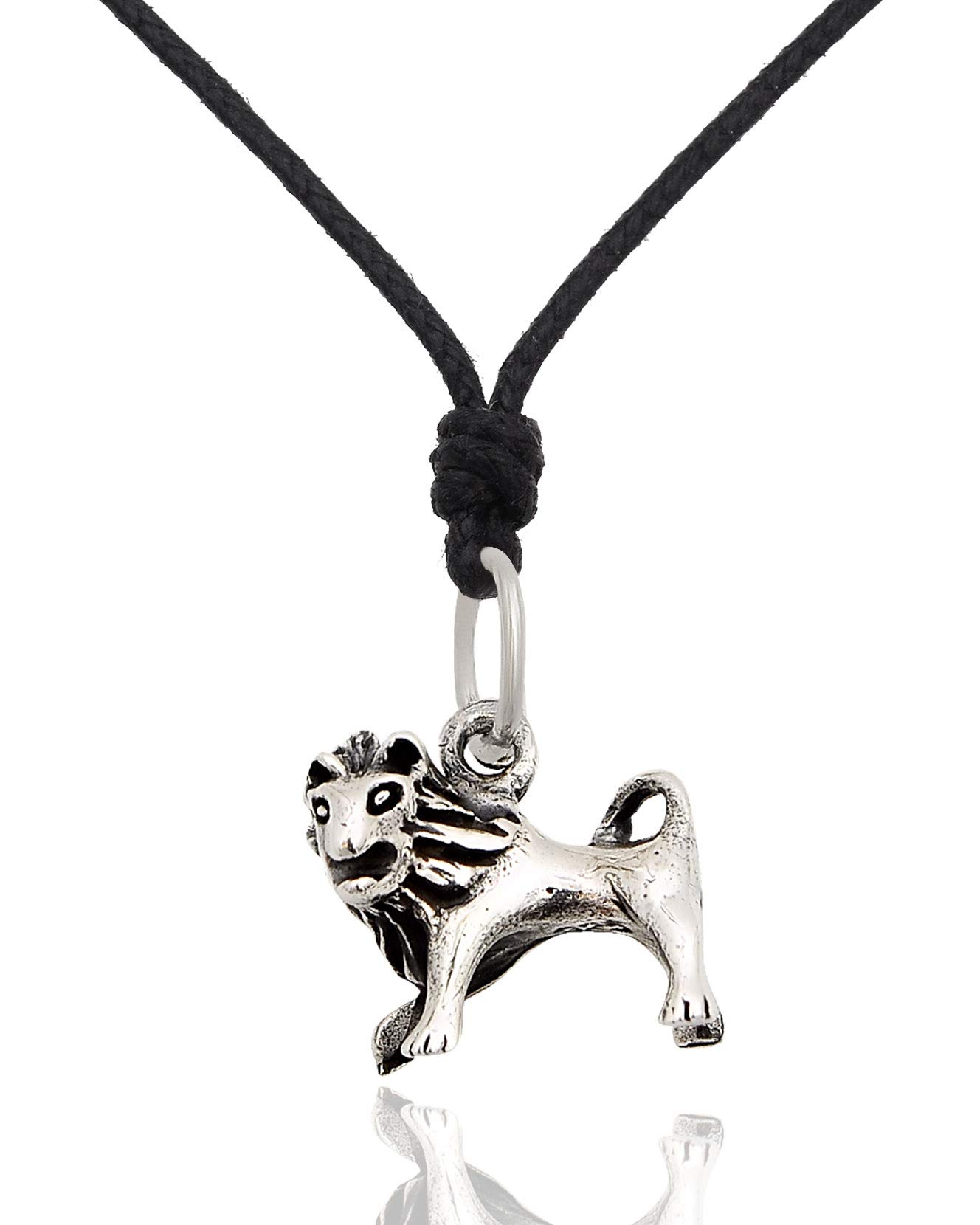 Sterling Silver Lion Charm Necklace for Women - Elegant Jewelry Gift