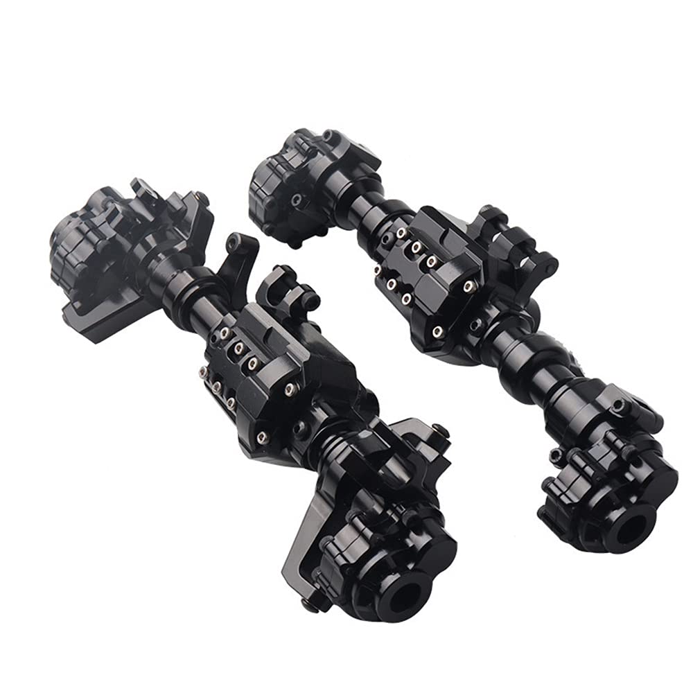 Traxxas TRX-4 1/10 Scale RC Crawler Car Front & Rear Portal Axles - Heavy Duty Black Upgrade Parts for Off-Road Crawling & Rock Climbing Adventures
