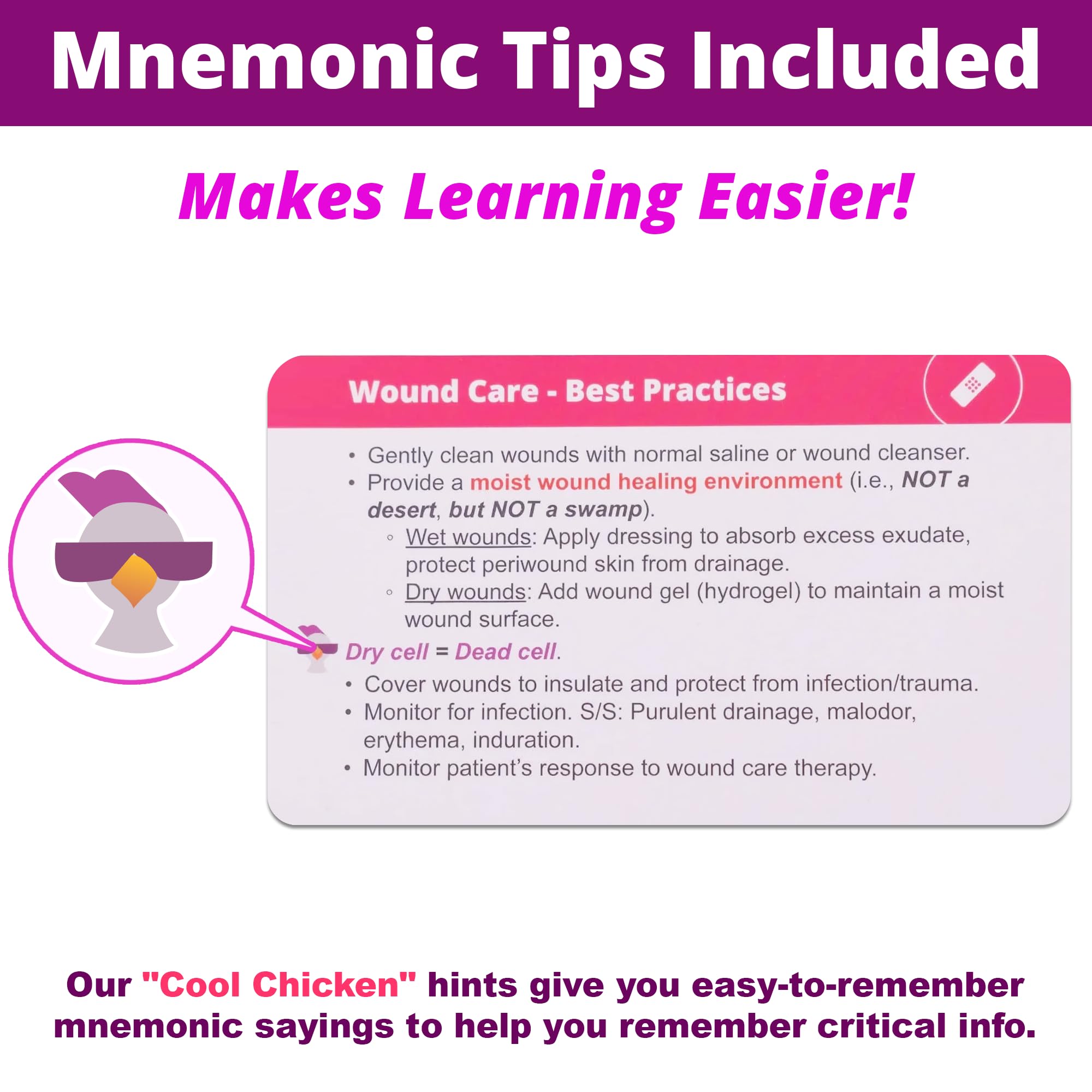 2025 NCLEX ATI HESI Review Nursing Flashcards - 58 Essential Wound Care Study Cards for LPN RN Students - Perfect for Clinical Rotations & Exam Prep