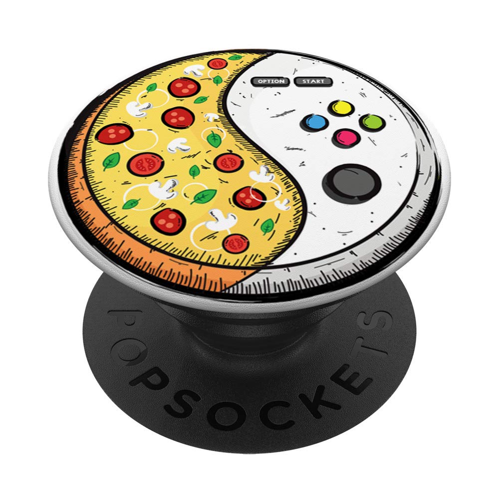 Yin Yang Pizza Design PopSockets Grip & Stand for Phones & Tablets - Perfect for Gamers, Office Workers & Travelers