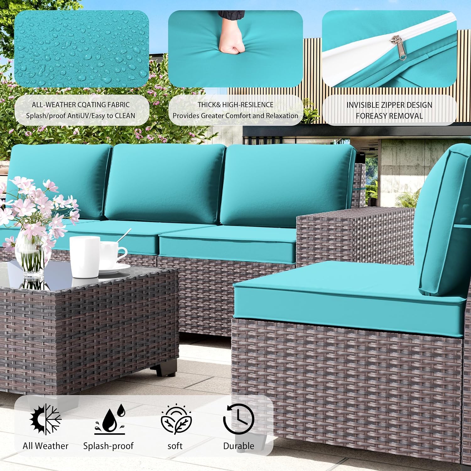 16-Piece Outdoor Patio Furniture Set with ETL Approved 45