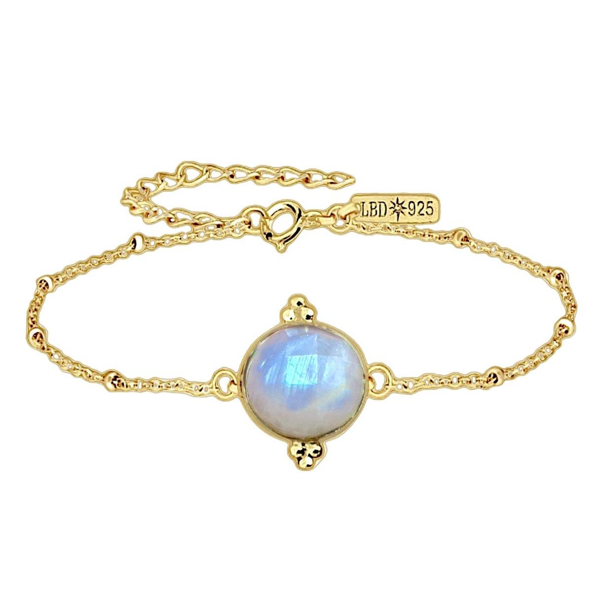 Laihas Free Spirit Gold Moonstone Bracelet – Handmade Boho Jewelry for Women, Healing Crystal Bracelet for Meditation & Positive Energy – Perfect for Yoga, Spiritual Gifts & Everyday Wear