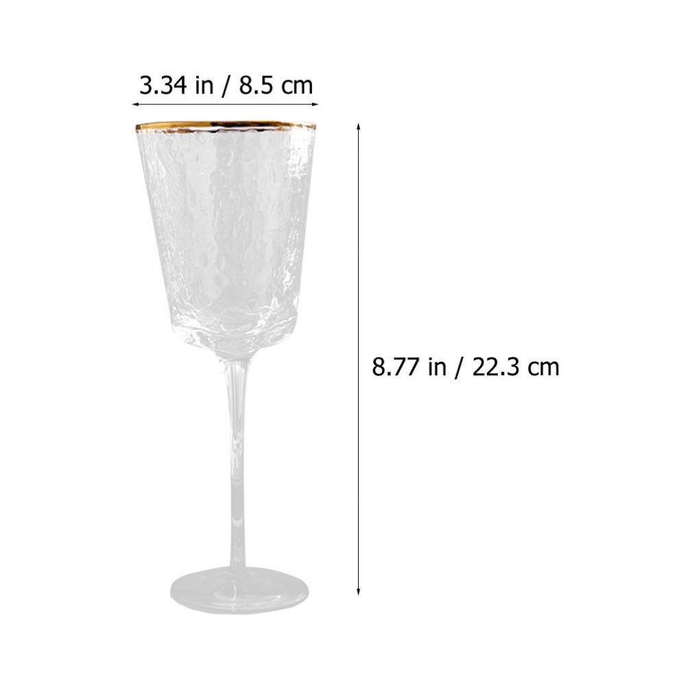 PRETYZOOM 2-Pack Crystal Wine Glasses & Whiskey Cups - Elegant Golden Flute Glassware for Wine, Whiskey, Cocktails - Perfect for New Year, Wedding, Birthday, Bouquet Parties & Home Bar Decor